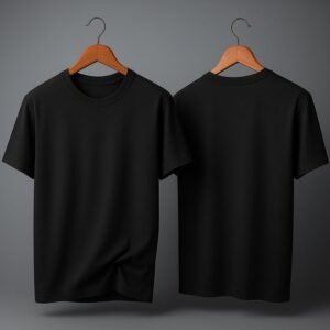 Classic Black Plain Cotton T-Shirt