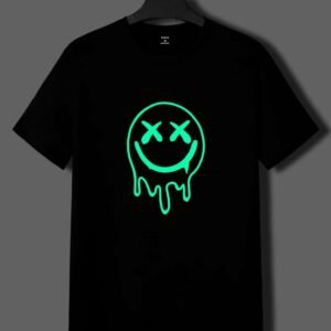 Neon Drip Smiley Graphic T-Shirt – Black Streetwear Tee
