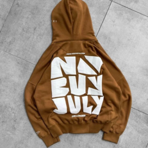 NBJ Oversized Graphic Hoodie – Brown